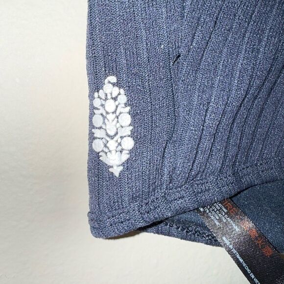 Free people movement Midnight Blue Ribbed Tank Top Small - Picture 2 of 5